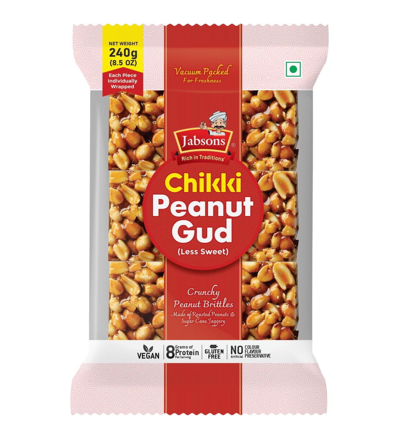 Jabsons Chikki Peanut Gud 240gm